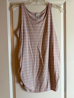 Time and Tru Blush Pink and White Striped Tank